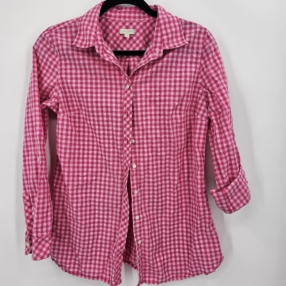 TALBOTS Classic Cotton Gingham Shirt‎ Size S